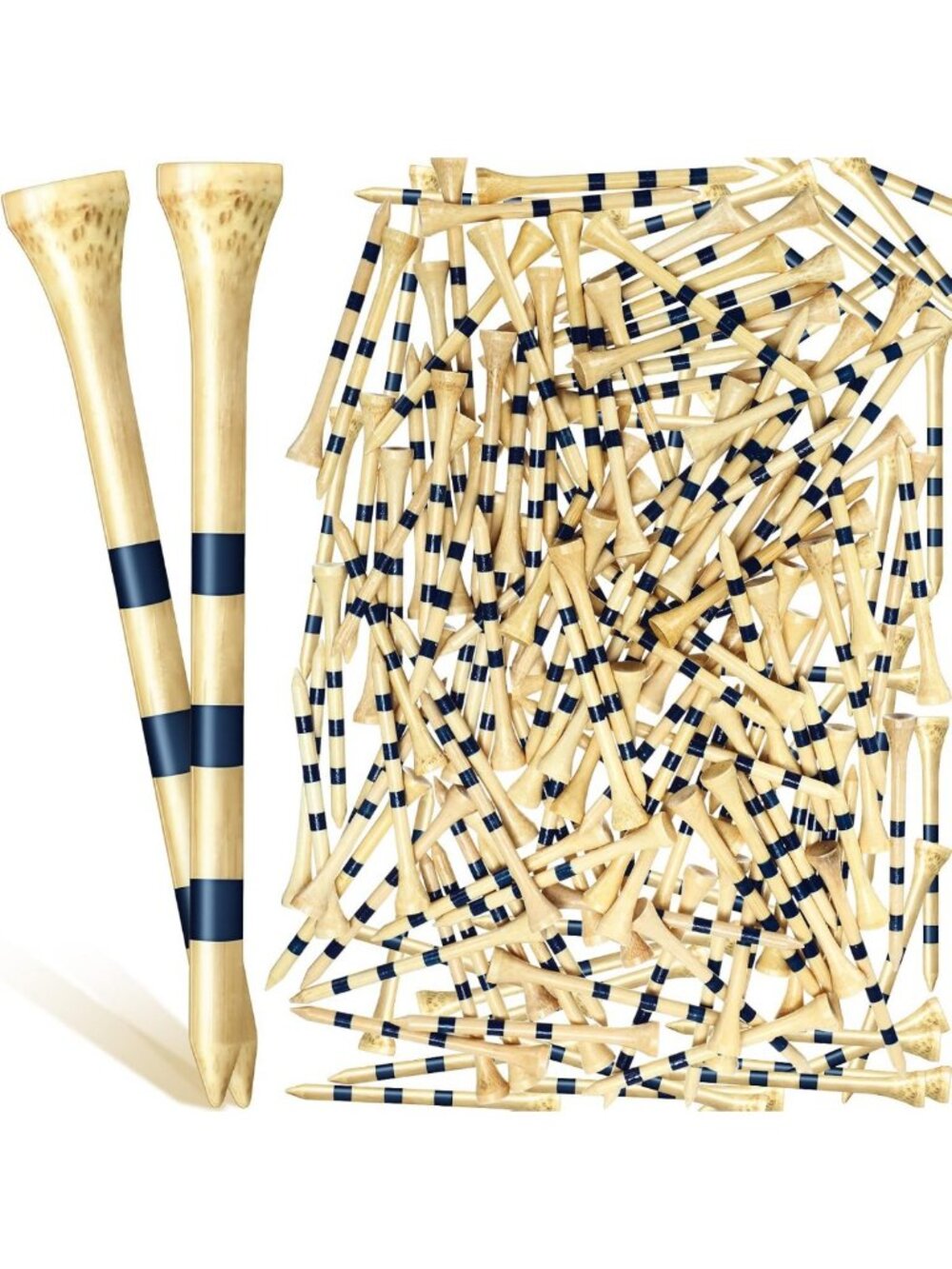 Eco-Friendly Bamboo Golf Tees - 3.25" Durable Wooden Tees for Golfing Fun